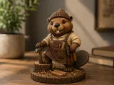 Beaver Carpenter | Cute Woodworker Beaver | 3D Printable STL-0