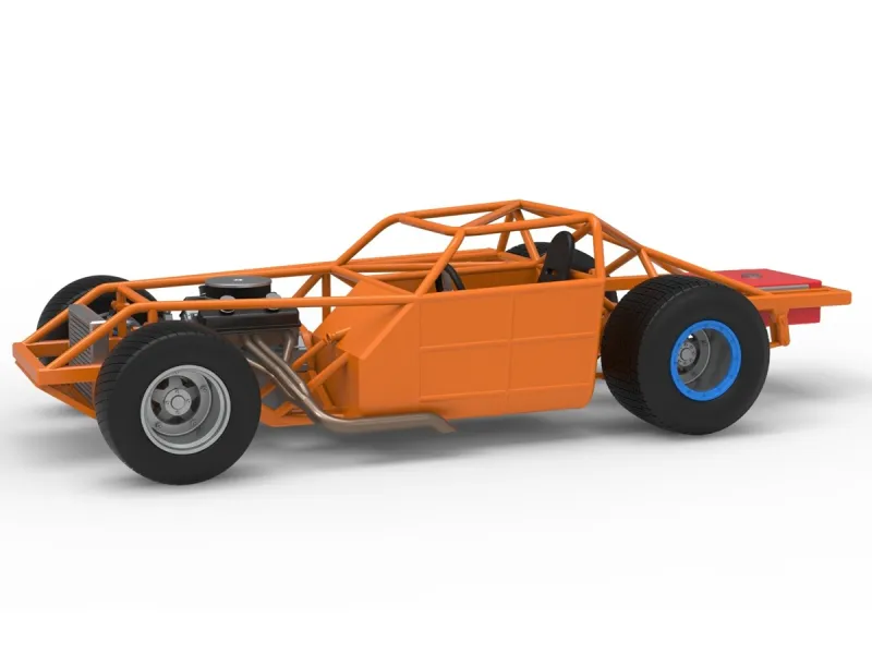 Vintage Dirt late model Race car Base Version 4 Scale 1:25