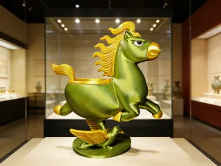 马踏飞燕笔筒 笔筒 马踏飞燕 小马笔筒 马 古铜色 笔筒摆件 马年 摆件 模型手办 拆件分色免AMS