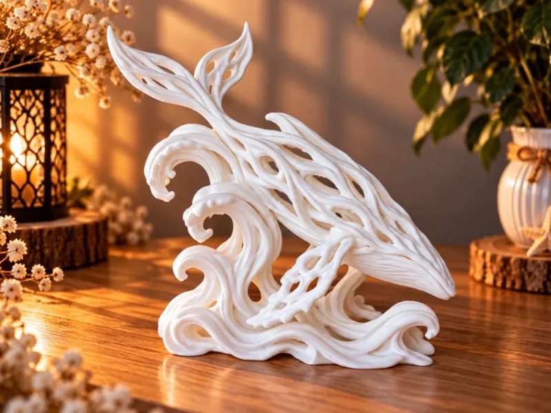 Organische Filigrain Wal – Vloeiende Oceaan Sculptuur