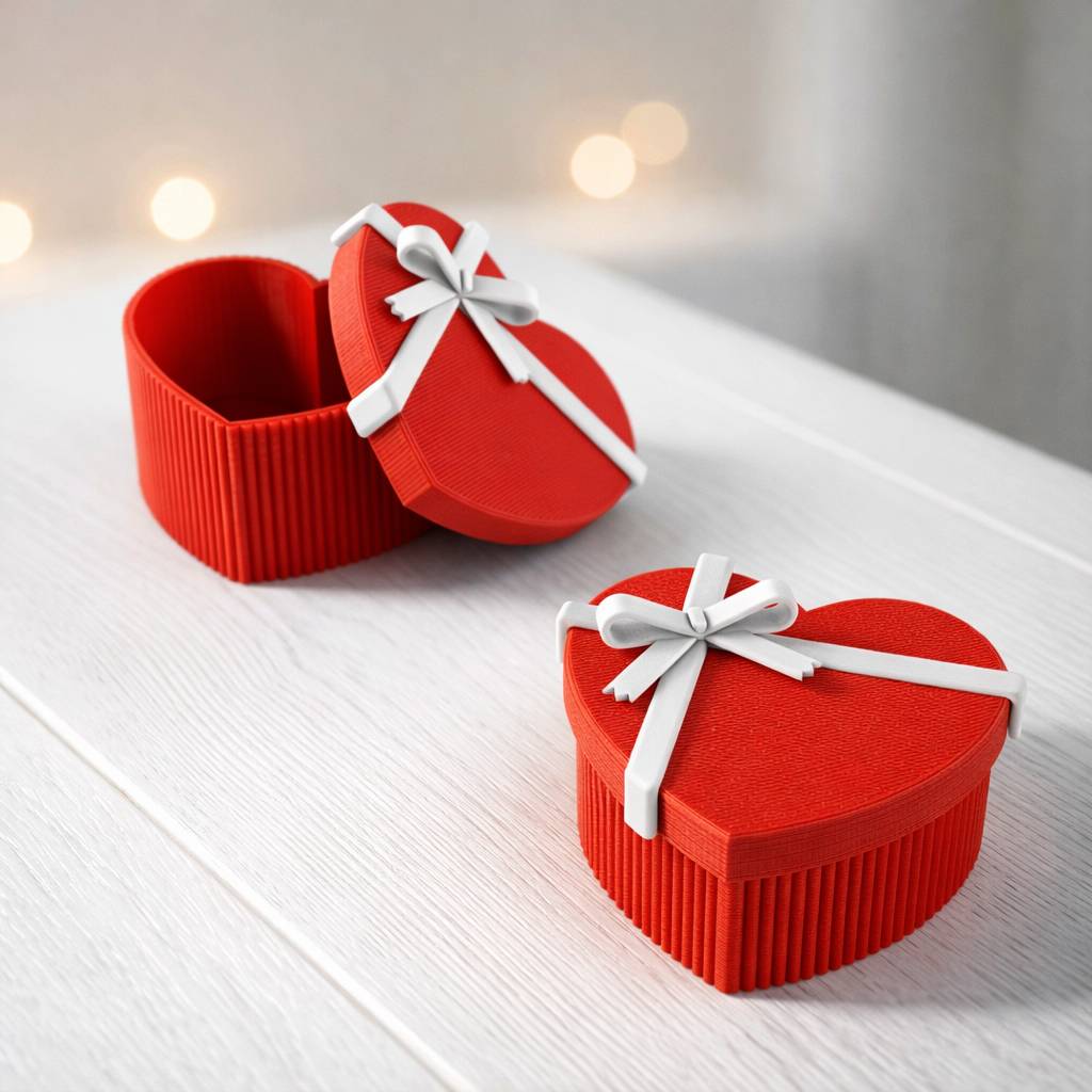 3D Printer Files | 3MF File | Heart Gift Box, 3D Valentine’s Day Gift ...