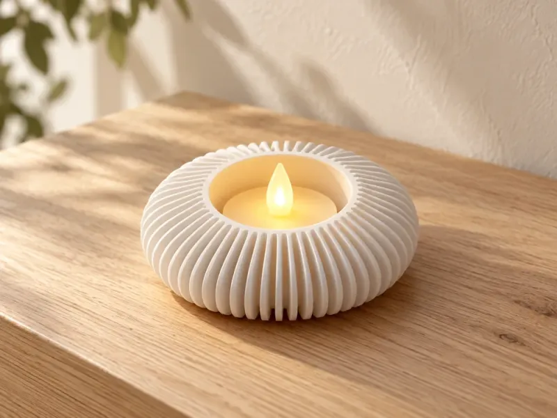 Support à bougie LED à nervures – Décor moderne