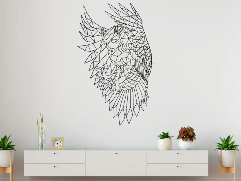 🦉 Búho geométrico minimalista – Decoración de pared