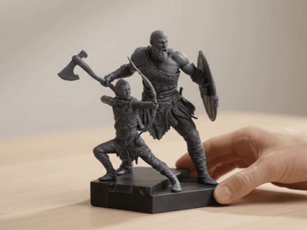 Diorama "Kratos e Atreus" — "God of War"