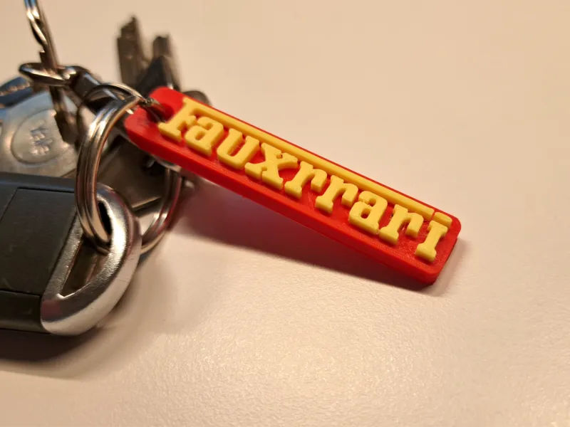 Chaveiro engraçado, piada, Ferrari Falsa Fauxrarri