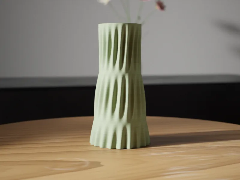 Ribbed Tapered Vase 170 mm, Dried Flower Decor