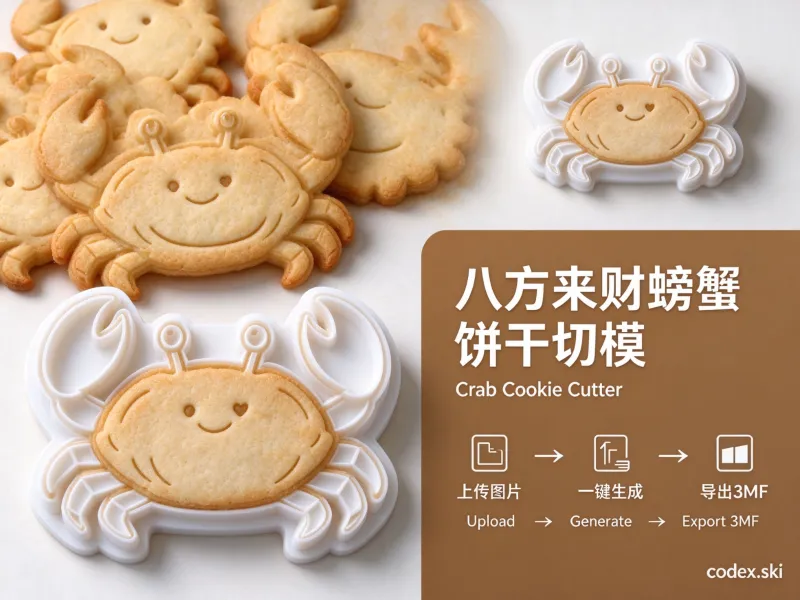 Emporte-pièce à biscuits Crabe porte-bonheur · Crab Cookie Cutter