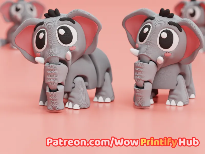 Articulated Elephant STL & 3MF – Flexi Fidget Toy