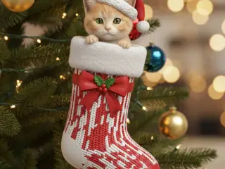 cat ornament for Christmas tree.