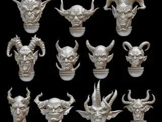 Infernal Faces Bundle – 3D Printable Demon Heads