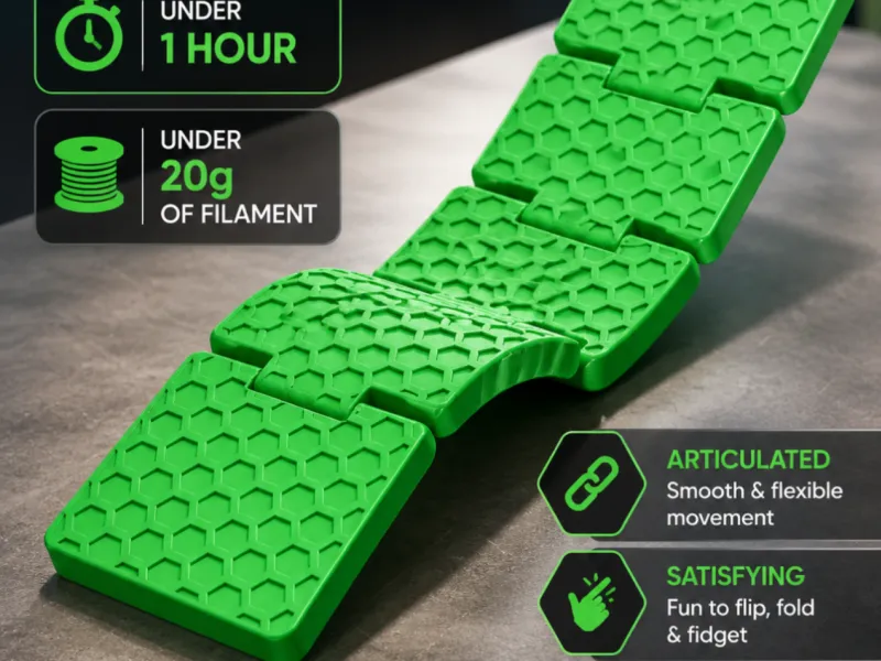 HoneyFlip Fidget Strip | Print-in-Place Desk Toy