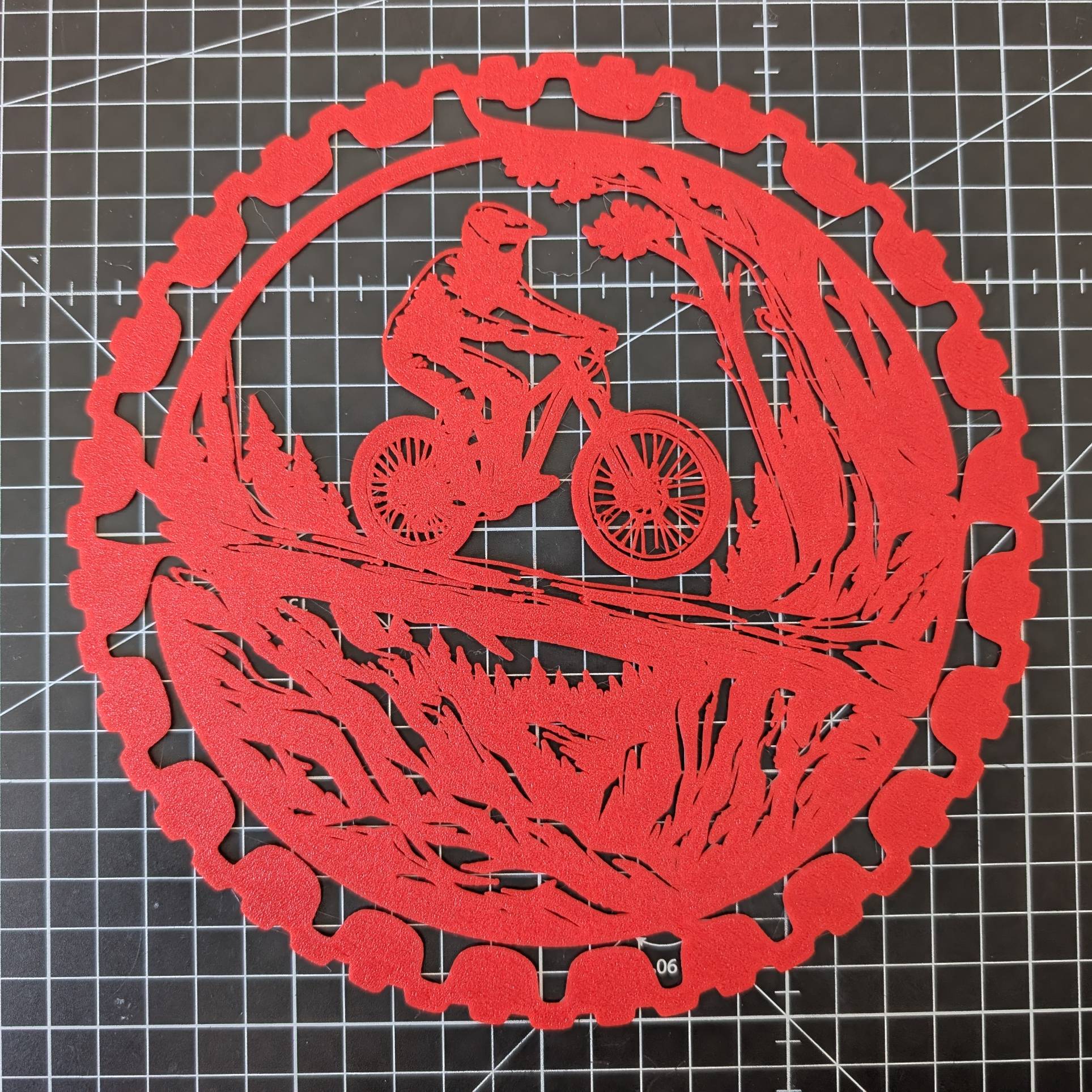 MTB Downhill Wallart simple in single color