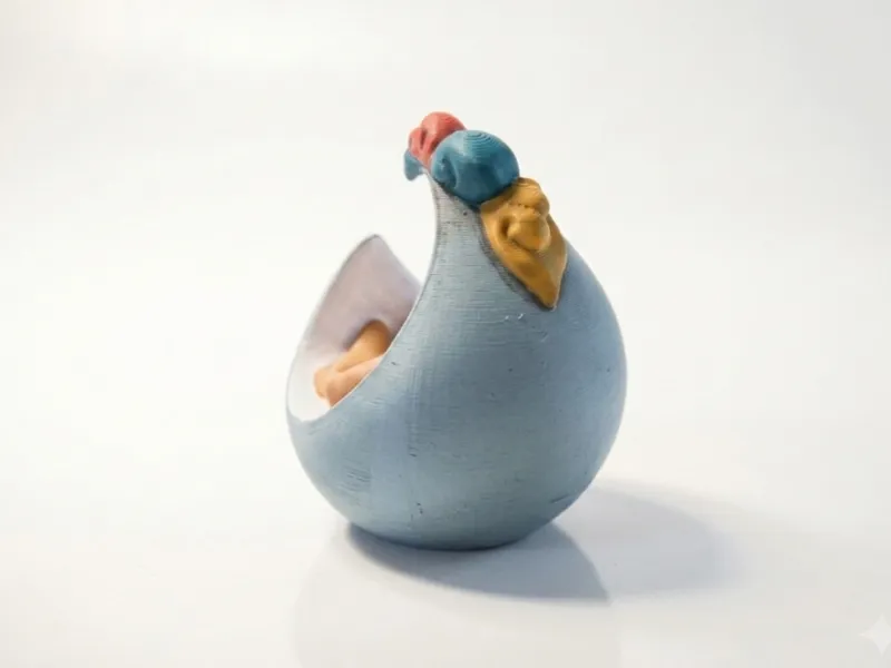 Baby Crescent Figurine Chibi & Cute 3D Printable