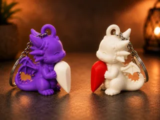A DRACONIC KISS - Magnetic kissing dragon keychains