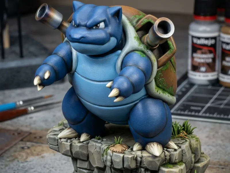Kayalık Tabanlı Blastoise Pokémon Figürü