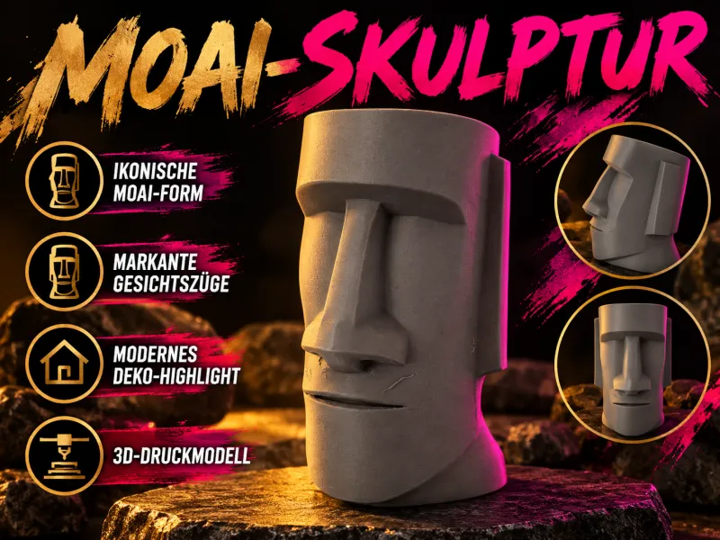 Moai-sculptuur – gestileerd hoofd van Paaseiland
