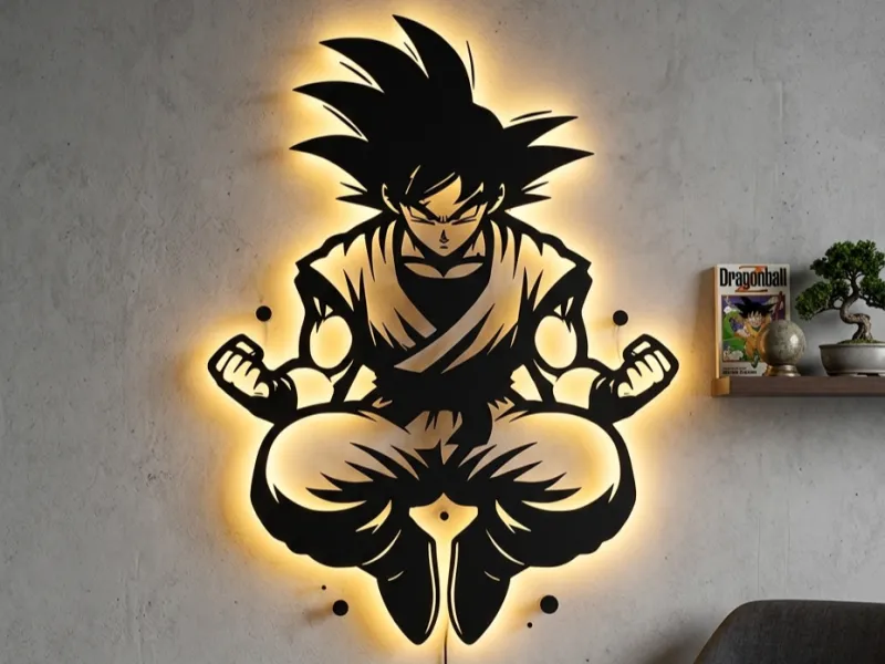 silueta goku flotando