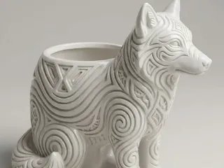 Wolf, Hexa Design - Behälter - Blümentopf