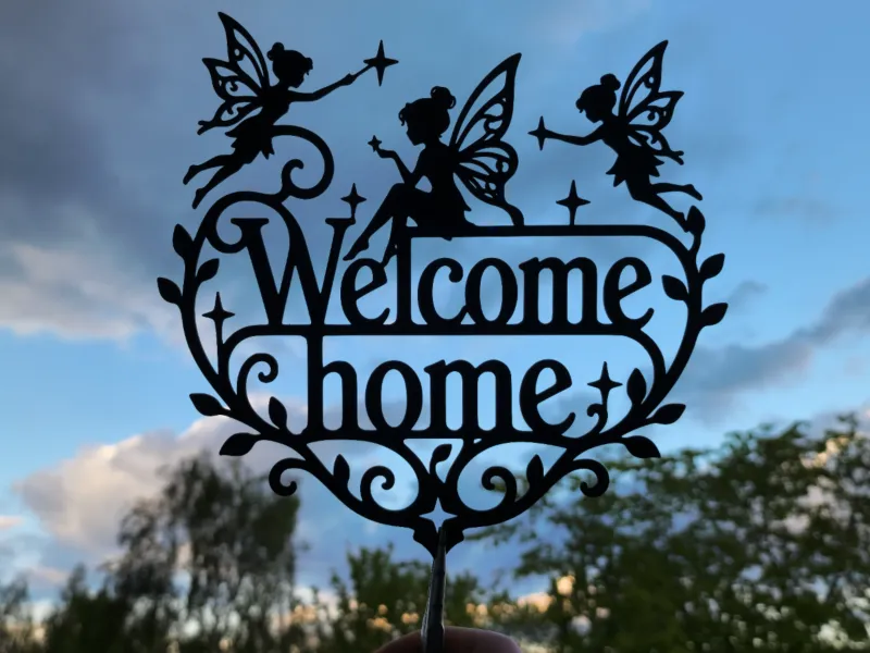 Art mural 2D féerique "Bienvenue à la maison"