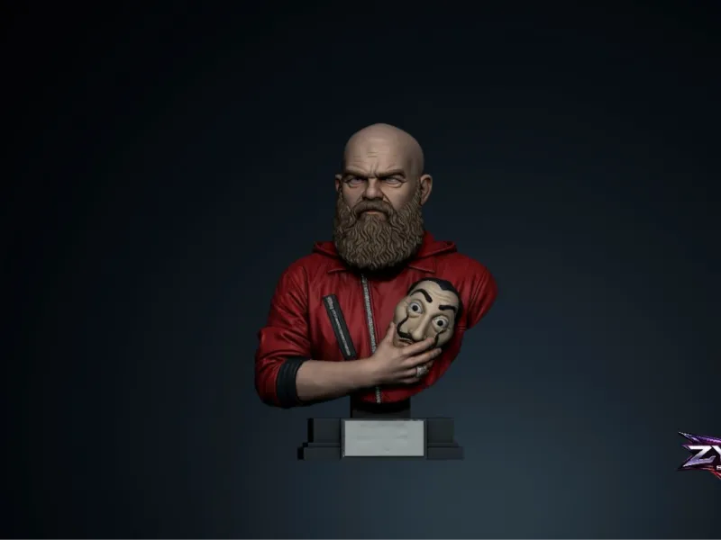 Helsinki STL La Casa de Papel Bust Sculpture 3D Printable