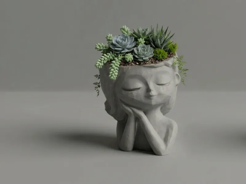 Cache-pot Visage Zen