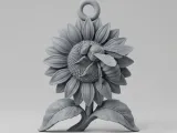 Key Chain design Sunflower with Honey bee-0