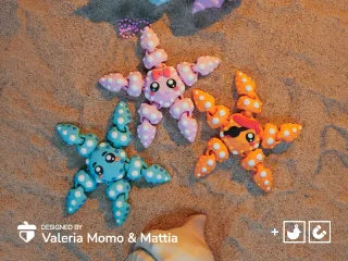 Cute Flexi Starfish  + Pirate versions!  Arrrr!
