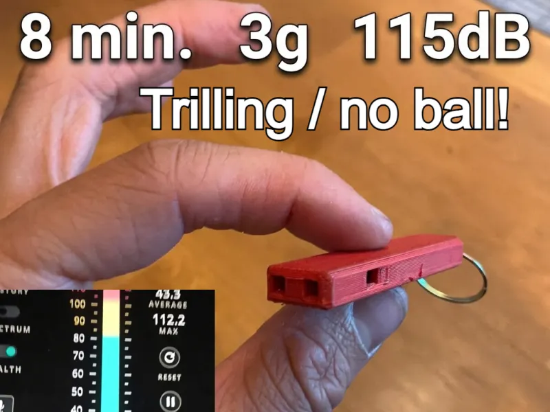 Ultra-Light Trilling Emergency Whistle (115dB / 3g / 8 min)