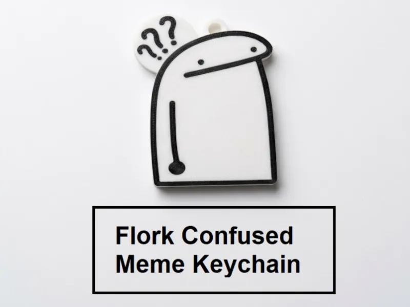 Flork Confused Meme Keychain