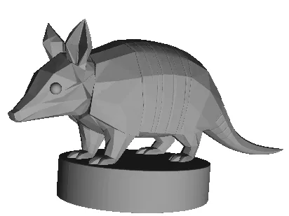 4455 Low Poly Armadillo – Full-Body 3D Model  STL DND ARTE