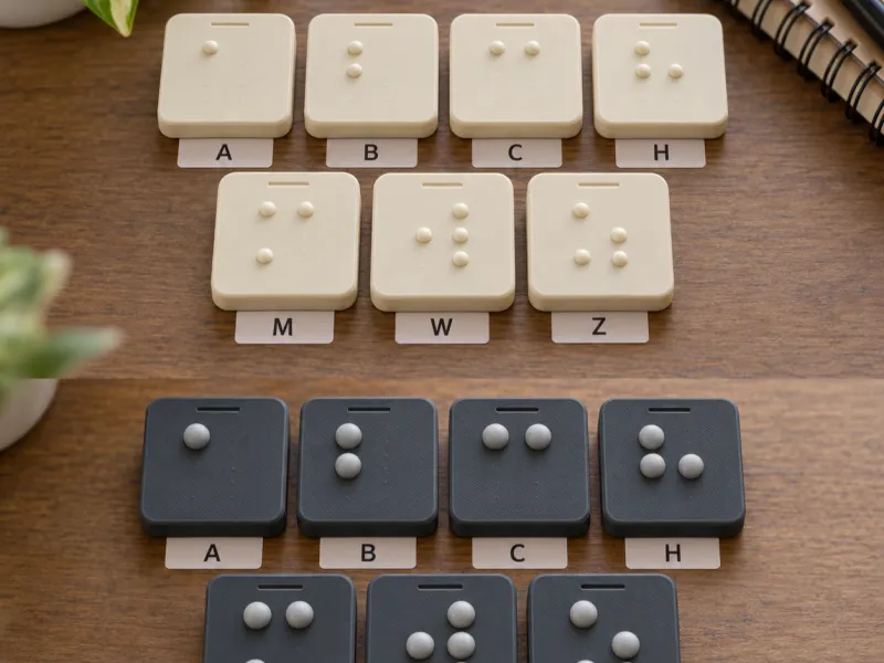 Gridfinity Braille Alfabesi Öğrenme Karoları