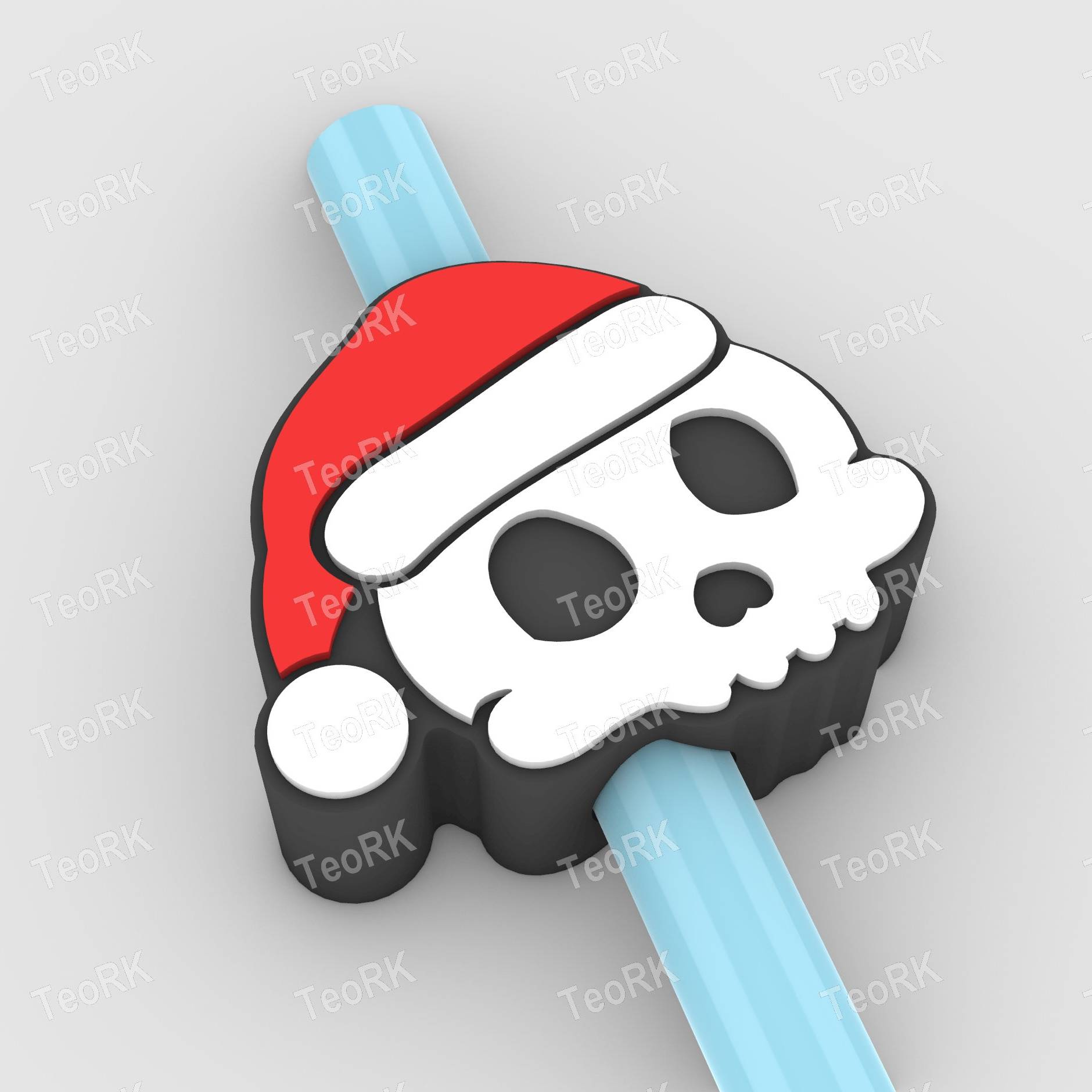 Straw Topper christmas skeleton