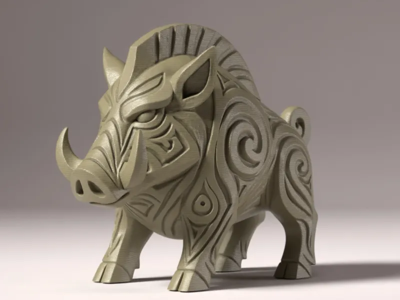 Javali - estatueta de decoração tribal