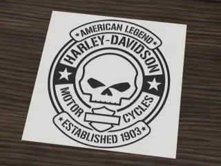 Harley-Davidson skull biker badge art