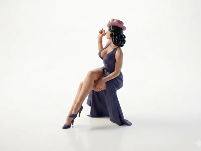Sitting Beauty Elegant Female Figurine 3D Printable