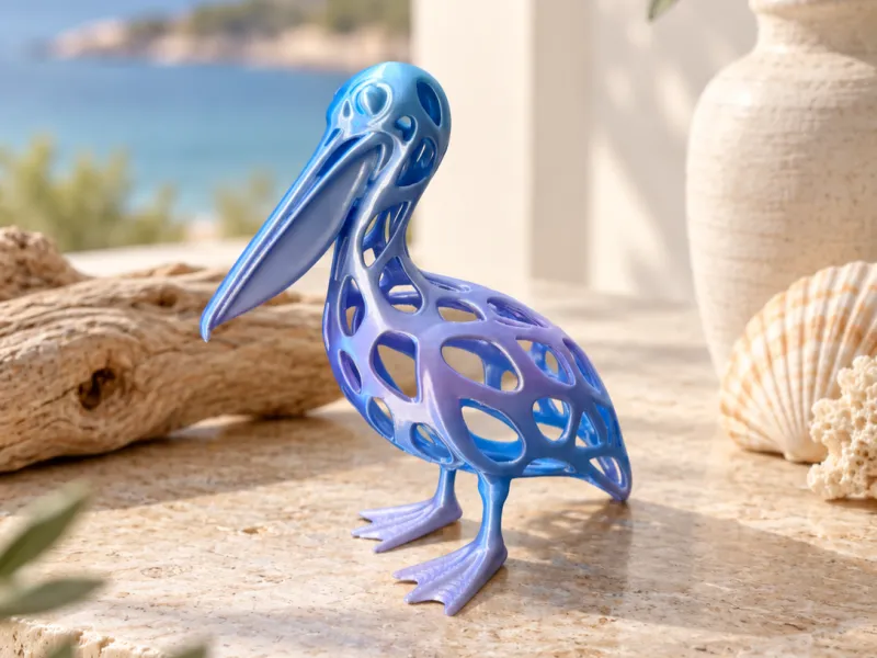 Voronoi Pelican – Coastal Bird Sculpture