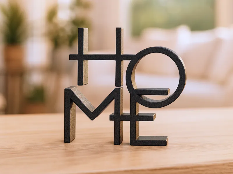 Letreiro "Home", Decoração "Home"