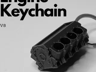 Engine block V8 keychain