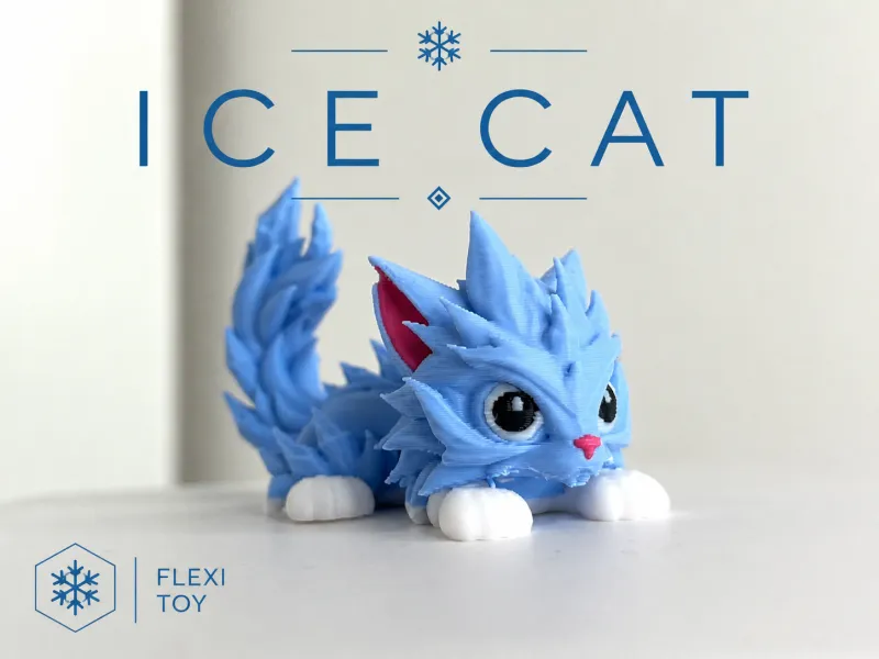 Ice cat flexi toy aritculated cat