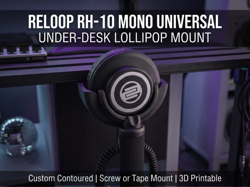 Mono Headphone 'Lollipop' Under Desk Mount
