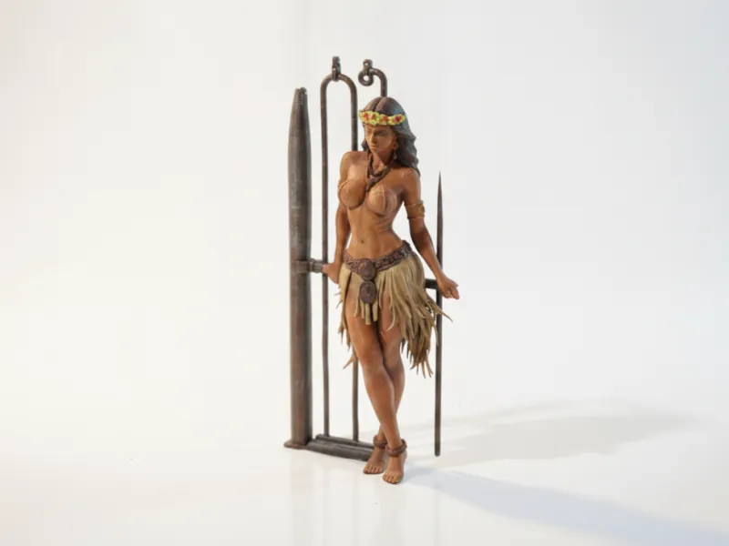 Figurina Elegante de Mujer en Pose Imprimible en 3D