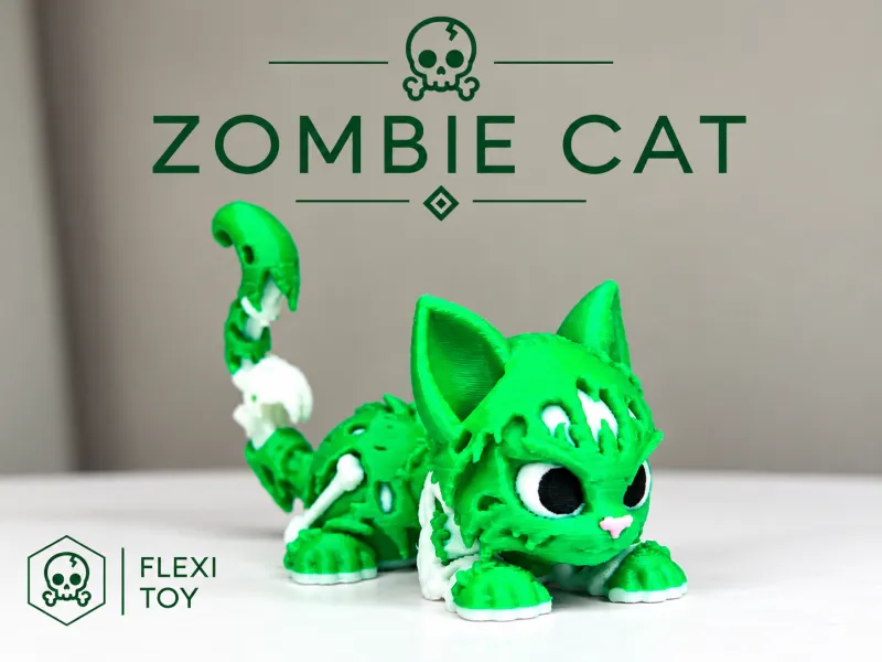 Halloween-Zombiekatze flexibles Spielzeug Gelenkkatze