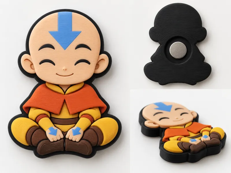 Aang – Magnet de frigider inspirat de Avatar, magnet 7x2mm