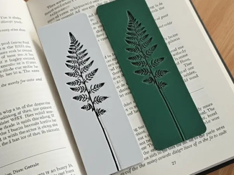 Marcador de Livro Minimalista de Samambaia – Arte Linear Botânica