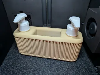Dual kitchen liquid dispenser with sponge holder