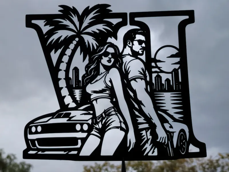 Vice City Couple Wall Art Decor