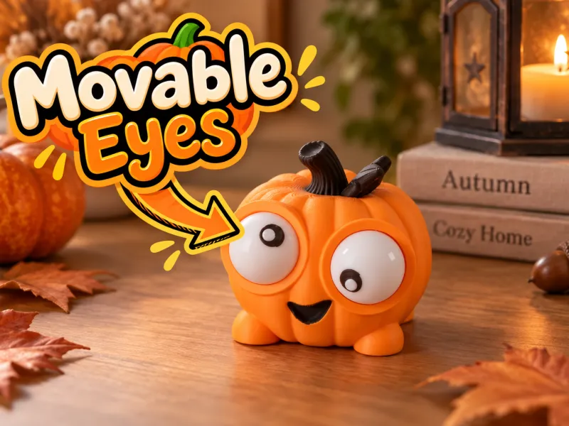 Wobbly Eyes Pumpkin - Halloween Fidget Toy