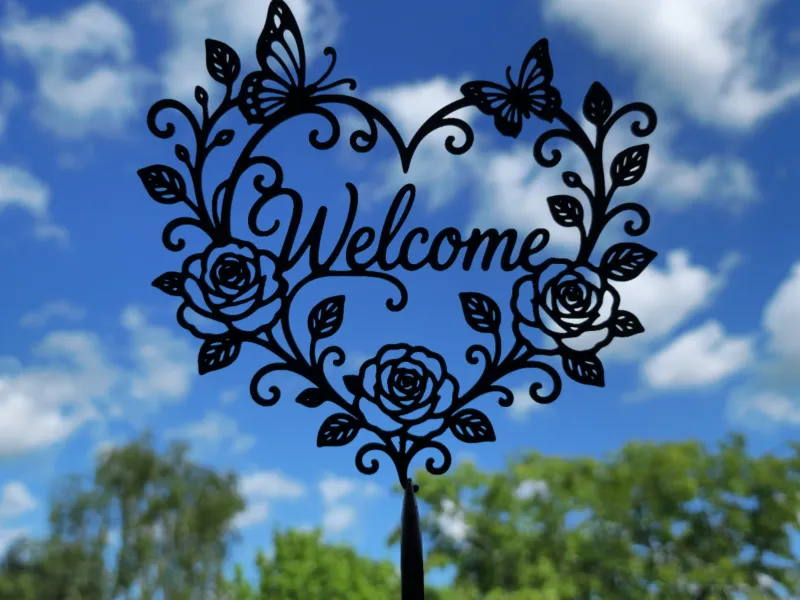 Welcome Butterfly Heart 2D Wall Art