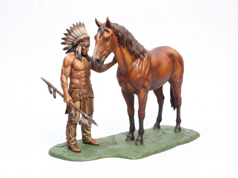 Il nativo indiano e il suo cavallo