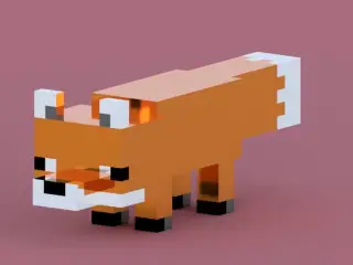 Minecraft Fox / Zorro de Minecraft – Modelo 3D Ensamblable
